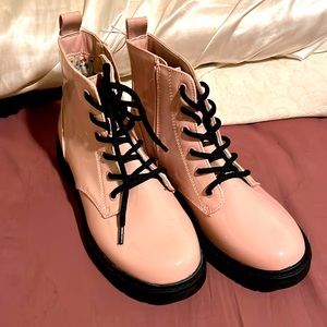 Pink combat boots